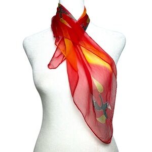 Artisan dyed silk square scarf artsy